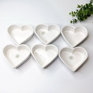 William Sonoma Heart-Shaped White Ceramic Ramekin Set